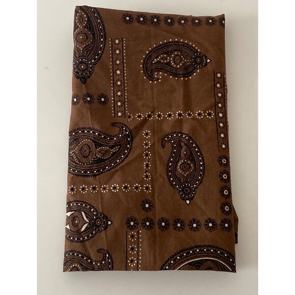 VTG Fabric Bandana Print Style Orange BrownQuilting Sewing Cloth Arts Crafts Rem - Picture 3 of 11